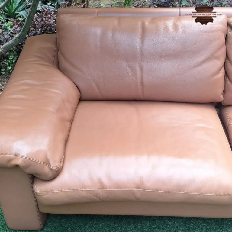 After: Premium Leather Sofa Cleaning and Color Restoration