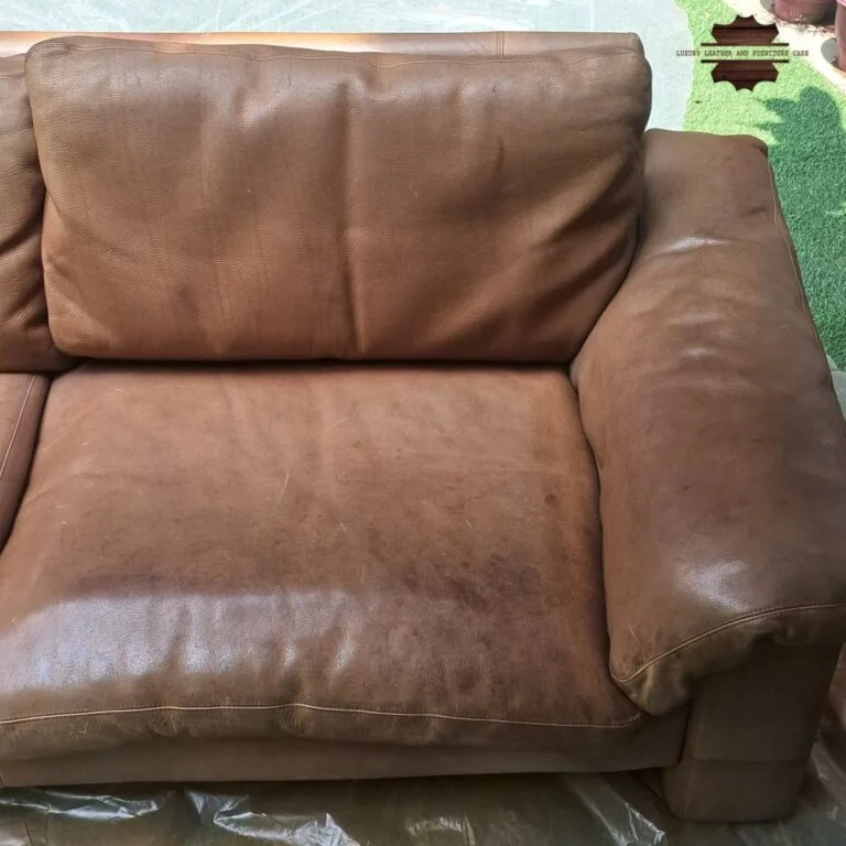 Before: Premium Leather Sofa Cleaning and Color Restoration