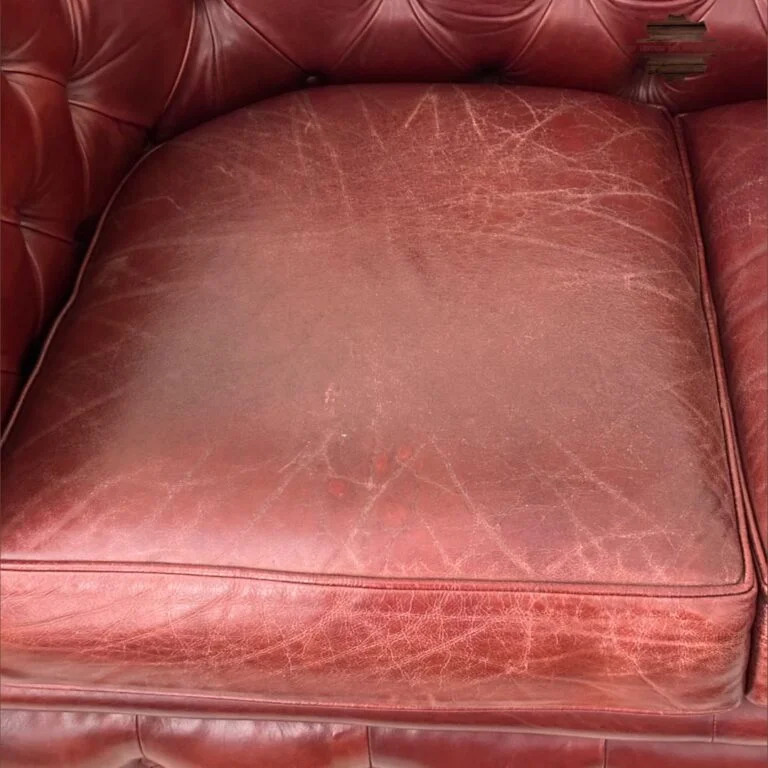 Before: Leather Sofa Crack Repair and Restoration