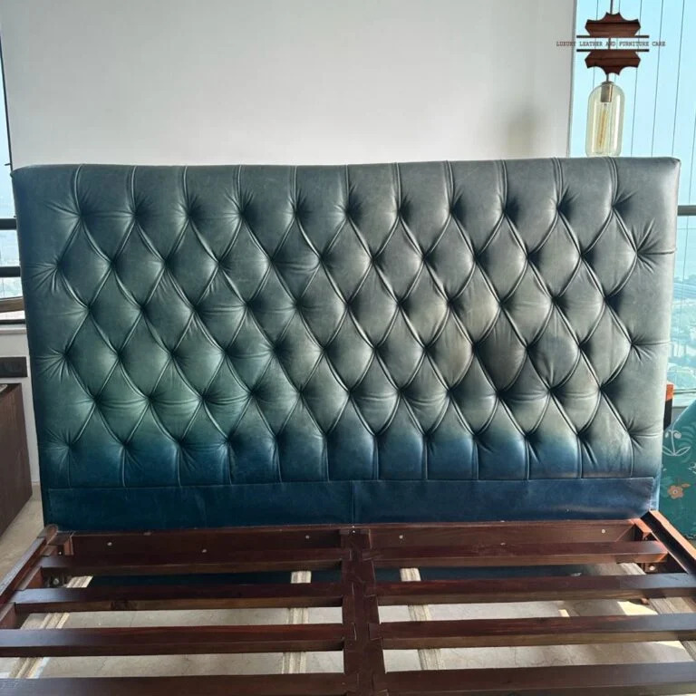Before: Bed Head Leather Stain Removal and Restoration