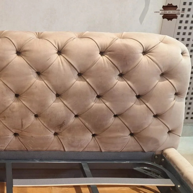Before: Nubuck Leather Bed Head Stain Removal
