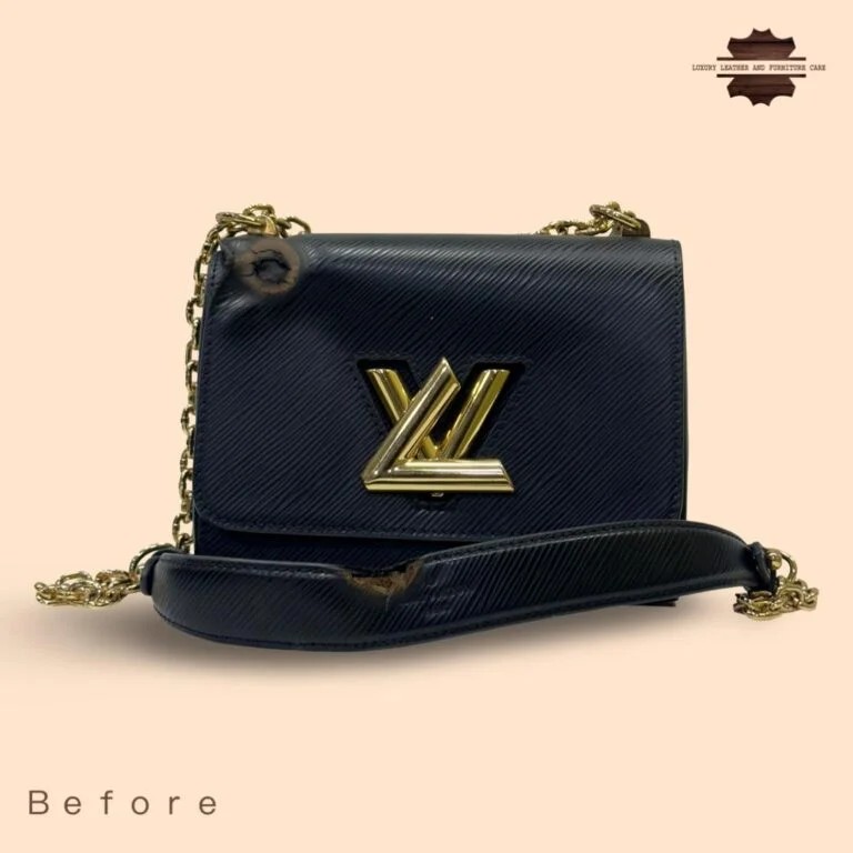 Before: Louis Vuitton Bag Repair : Bag Handle Repair and Panel Repair