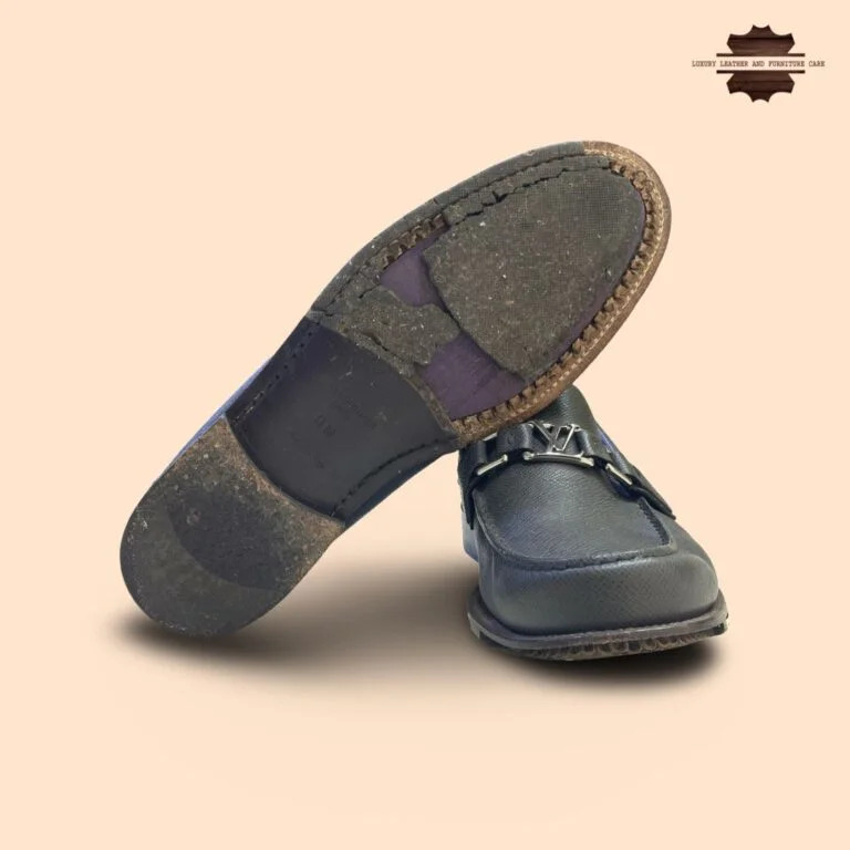 Before: Partial Sole Replacement: Louis Vuitton Loafers Partial Sole Replacment