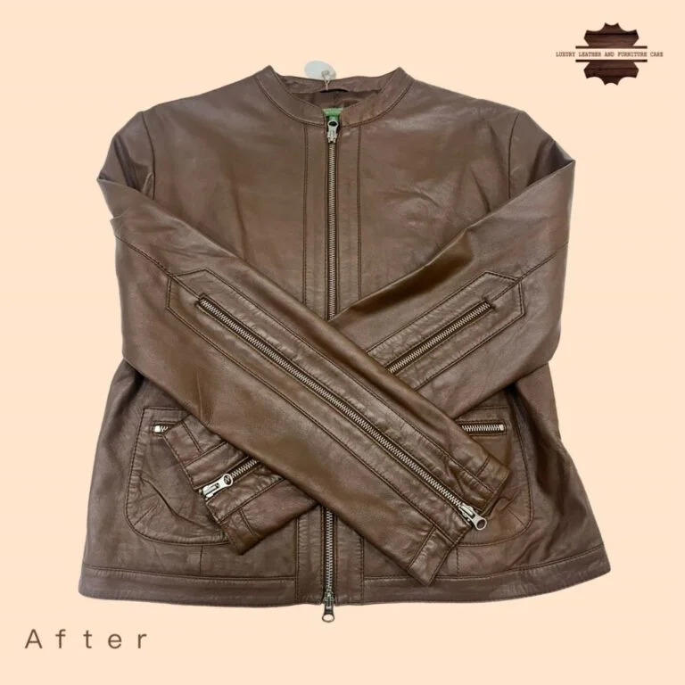 After: Leather Jacket Color Restoration