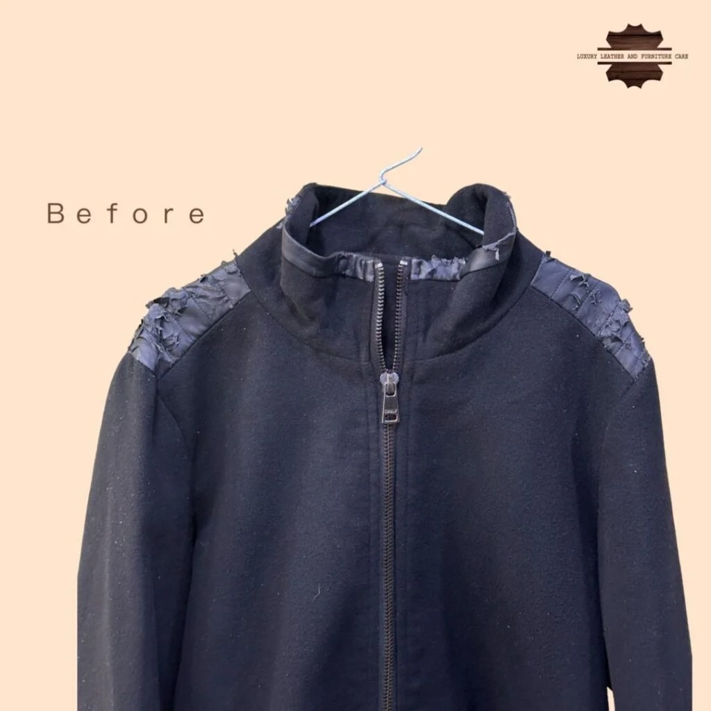 Before: Leather Jacket Repair and Leather Replacement