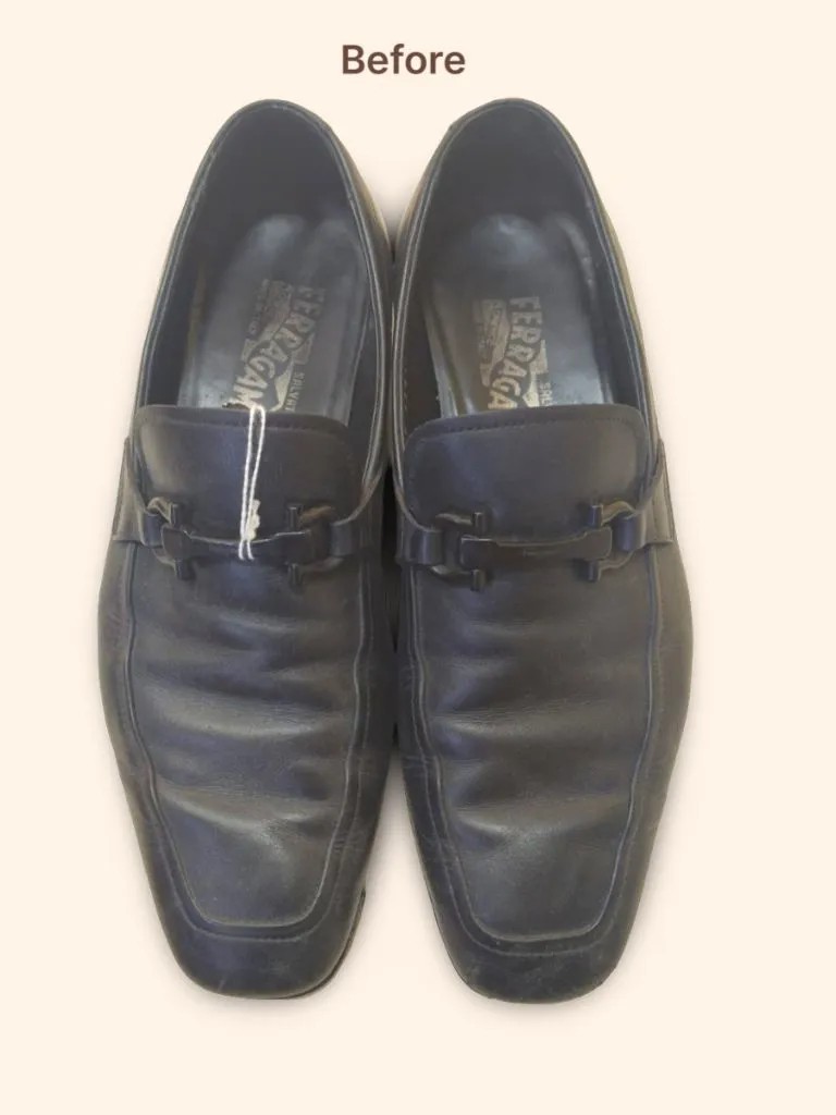 Before: Loafers Color Restoration Service in Jaipur – Deep and Safe Treatment