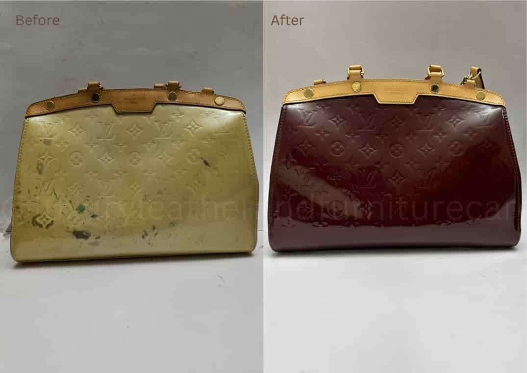 LV patent bag cleaning and color change