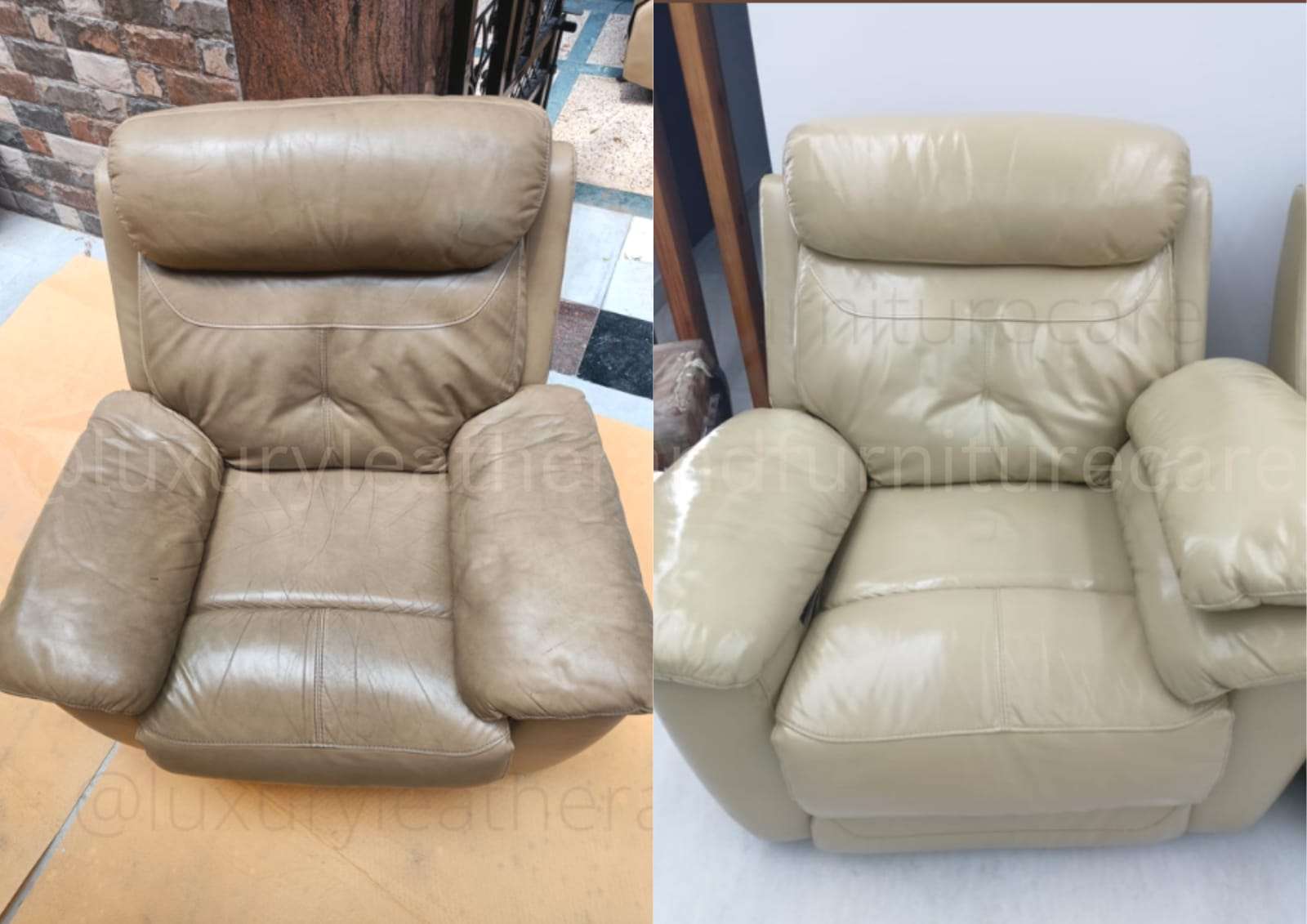 Single seater leather sofa cleaning