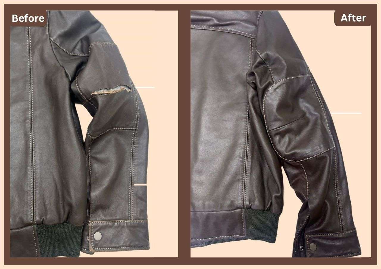 torn leather jacket repair