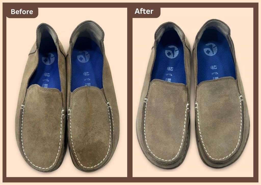 Suede shoes cleaning