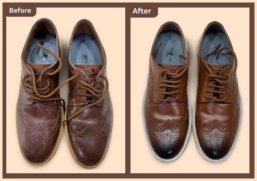 Leather Shoes Cleaning - Color Restoration