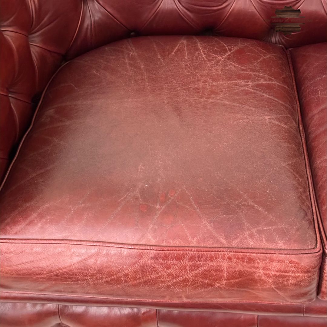 Before: Deep Leather Sofa Cleaning