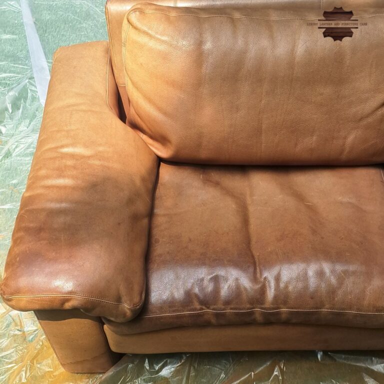 Before: Leather Sofa Cleaning & Color Restoration
