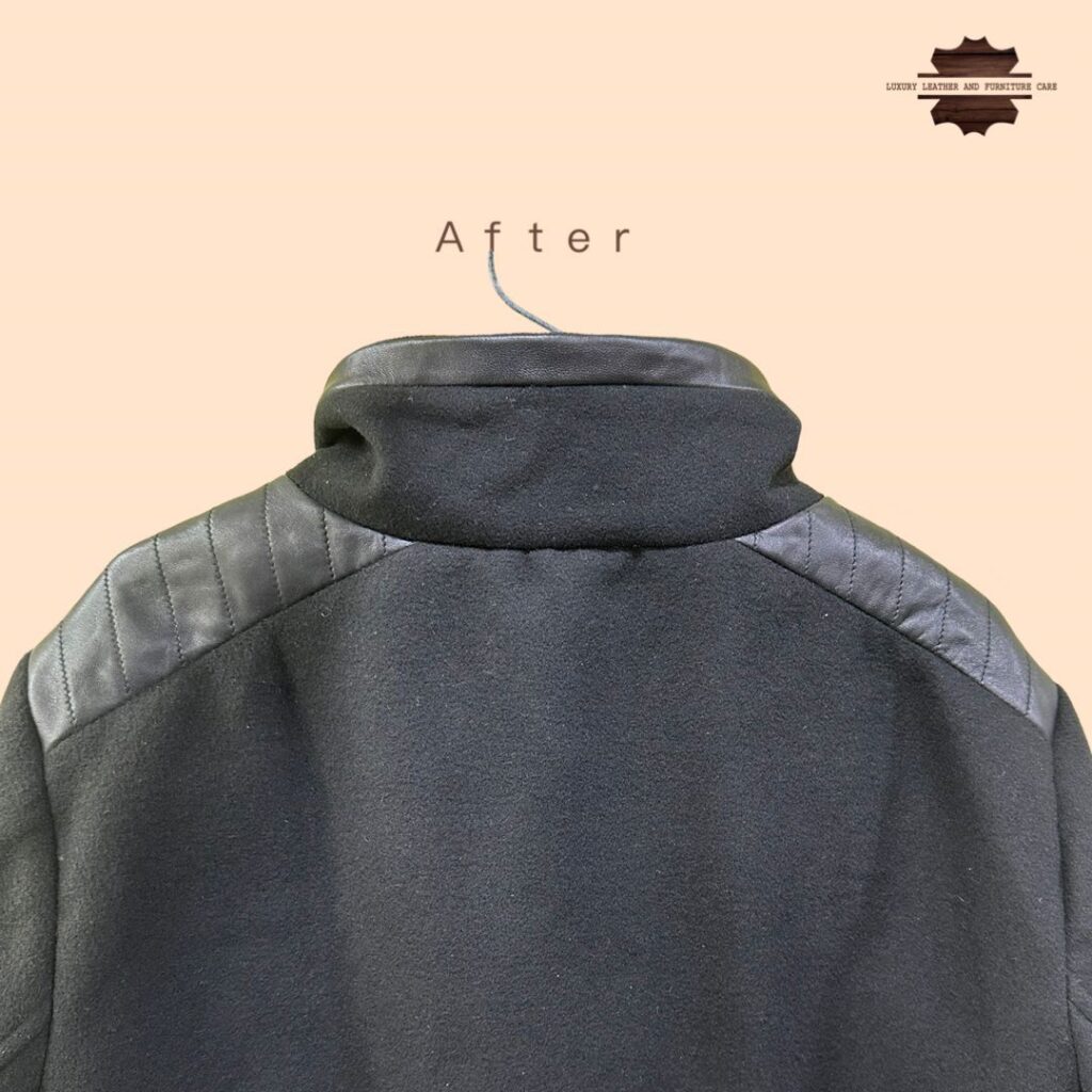 After: Jacket Leather Repair and Replacement