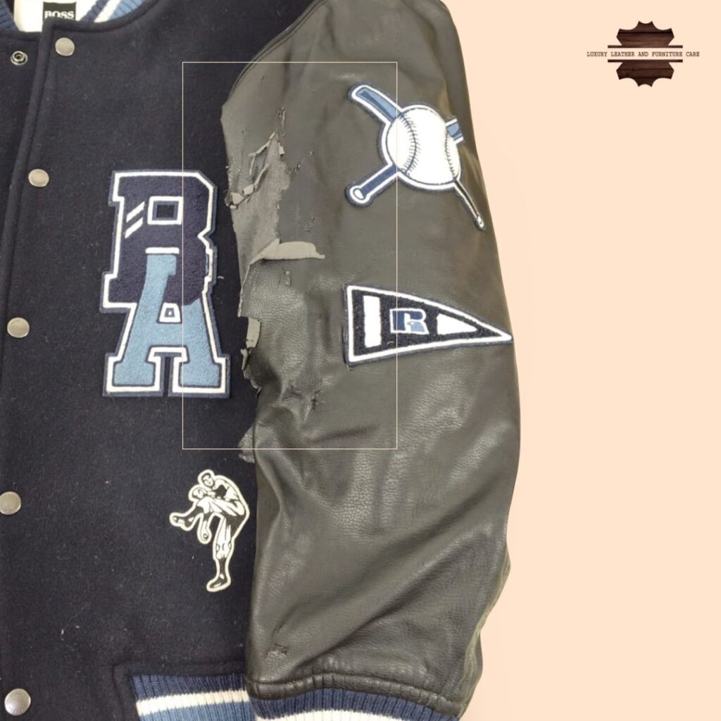 Before: Leather Jacket Repair