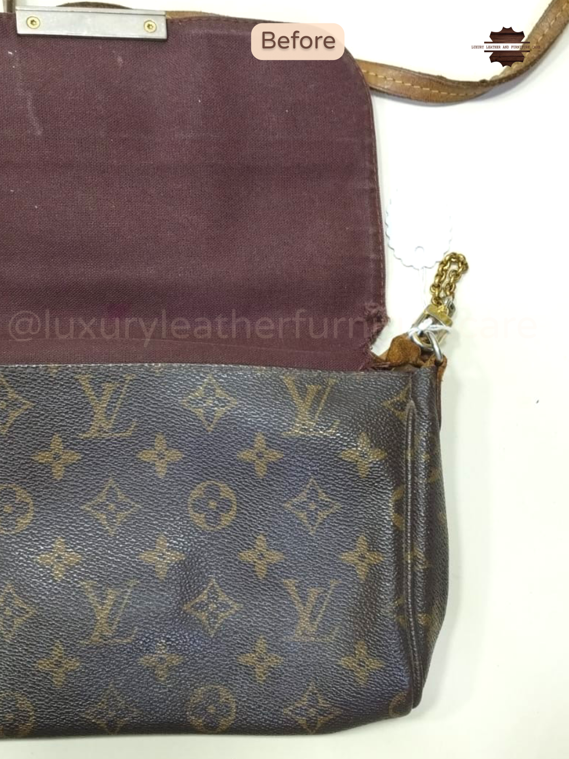 Before: Leather Bag Repair