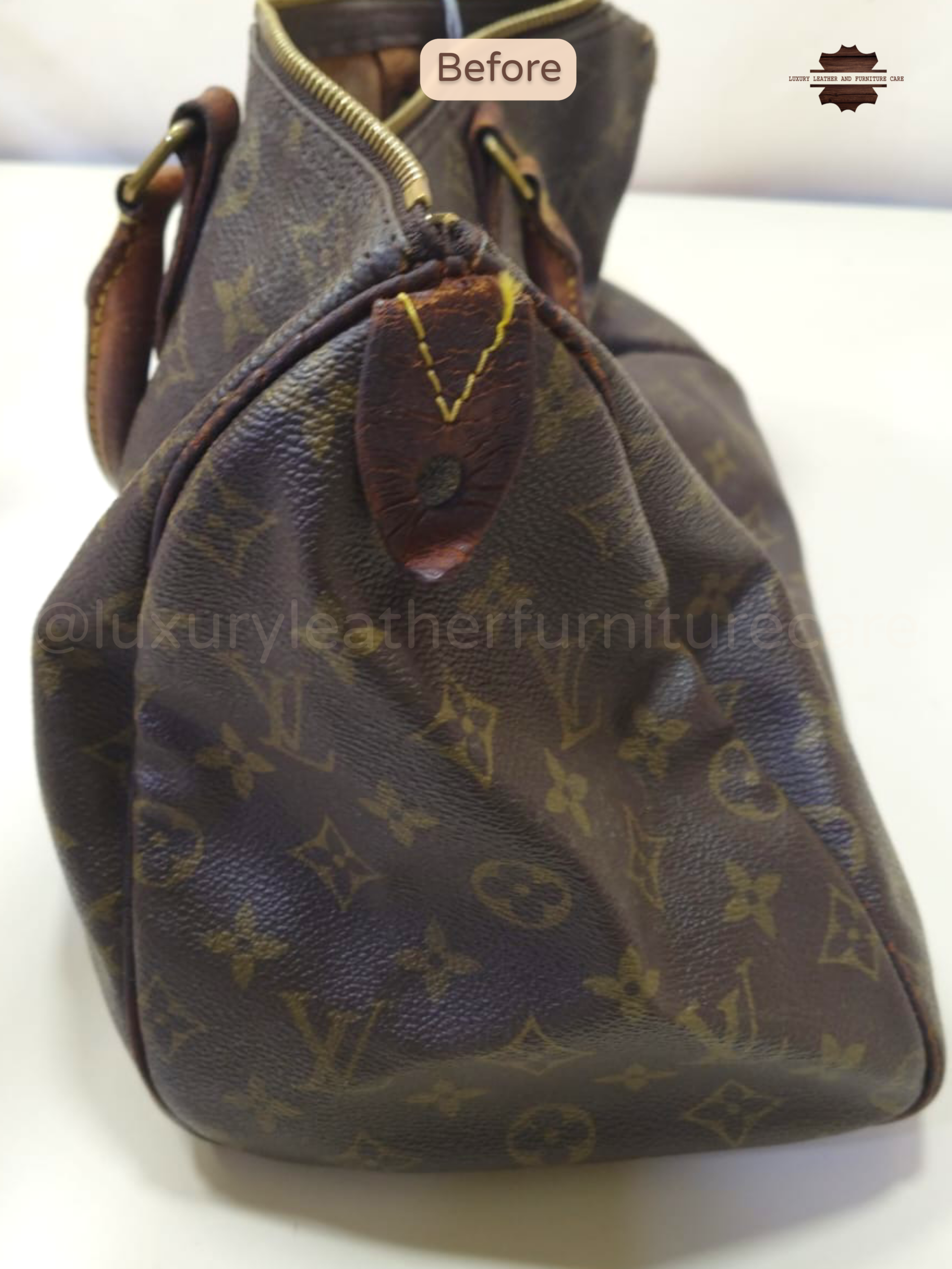 Before: Leather Bag Repair