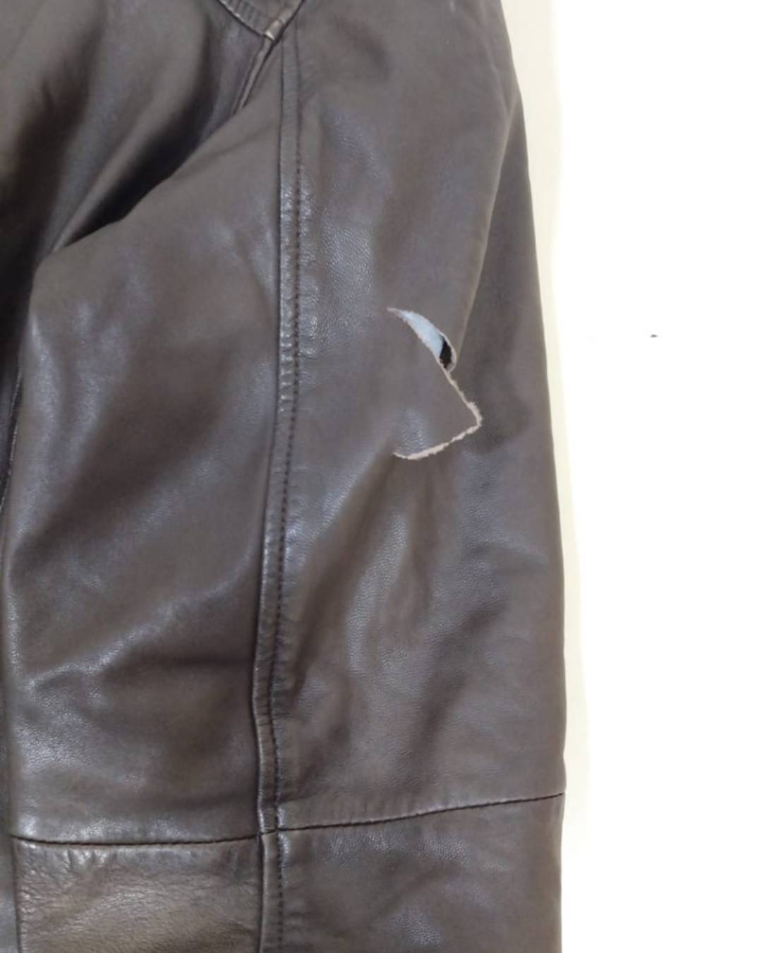 Before: Leather Jacket Repair