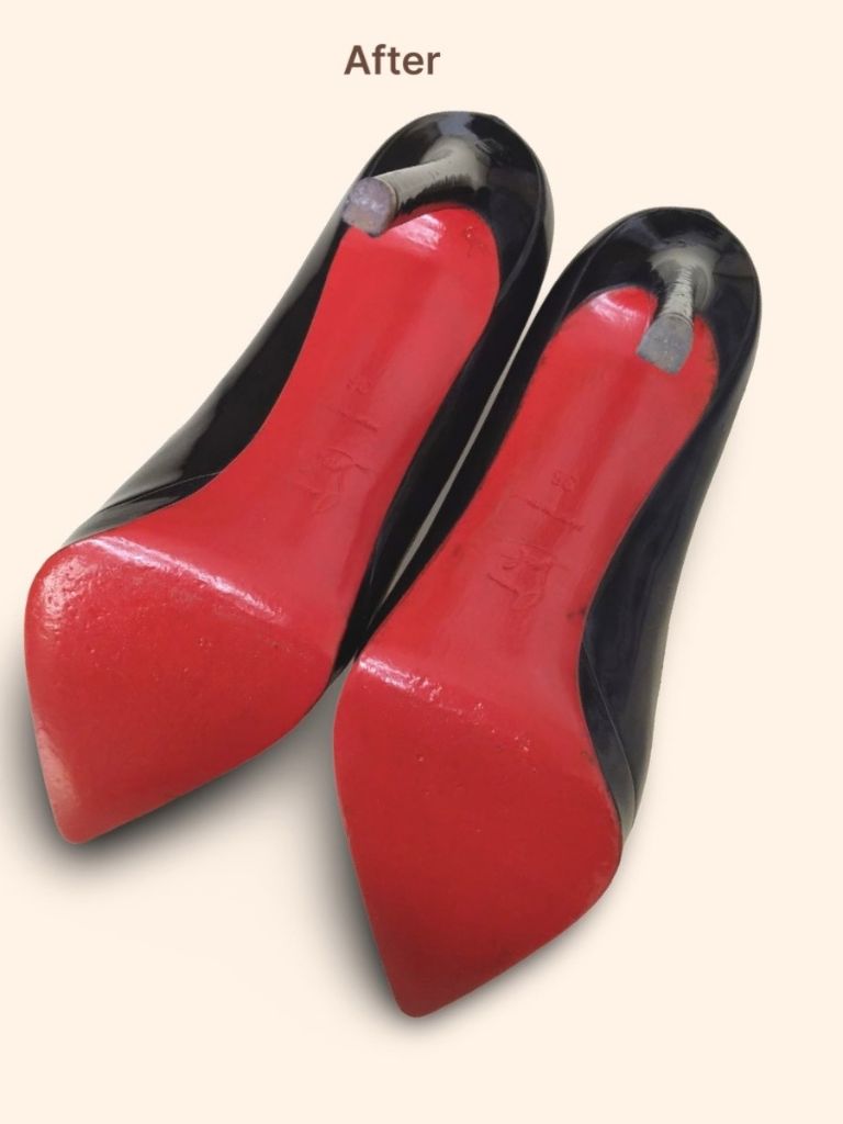 Christian Louboutin Pigalle pumps sole after cleaning and restoration