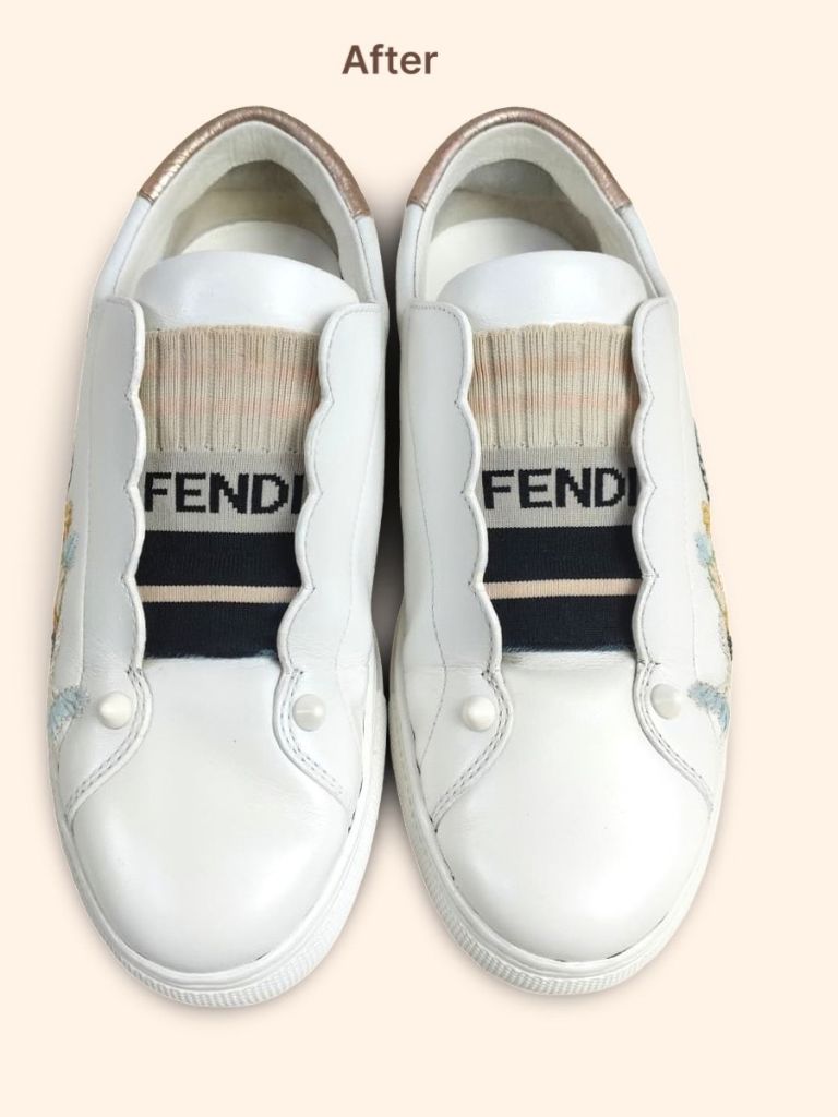 Fendi slip on sneakers after cleaning
