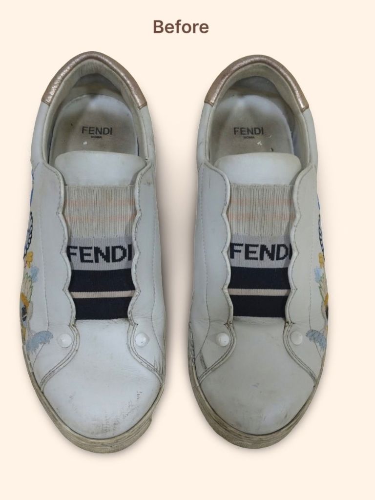 Fendi slip on sneakers before cleaning