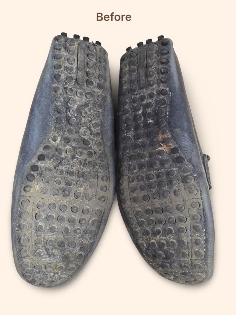 Louis Vuitton Monte Carlo moccasins worn soles before repair
