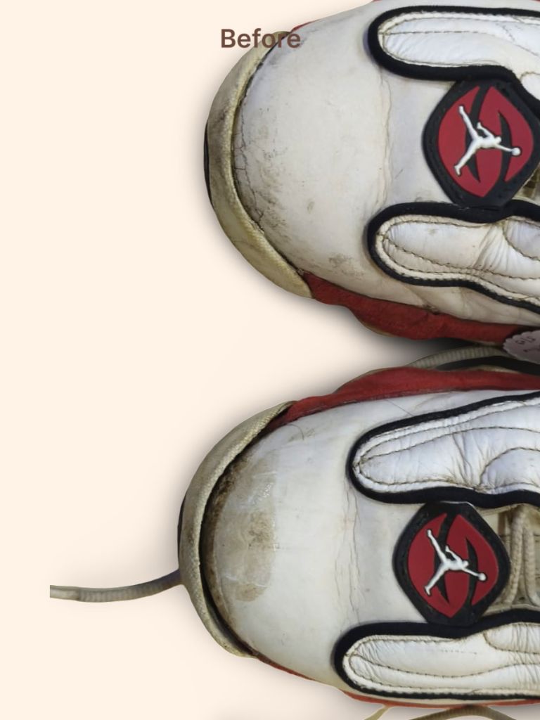 Nike Jordan Pro Strong sneaker toe before cleaning