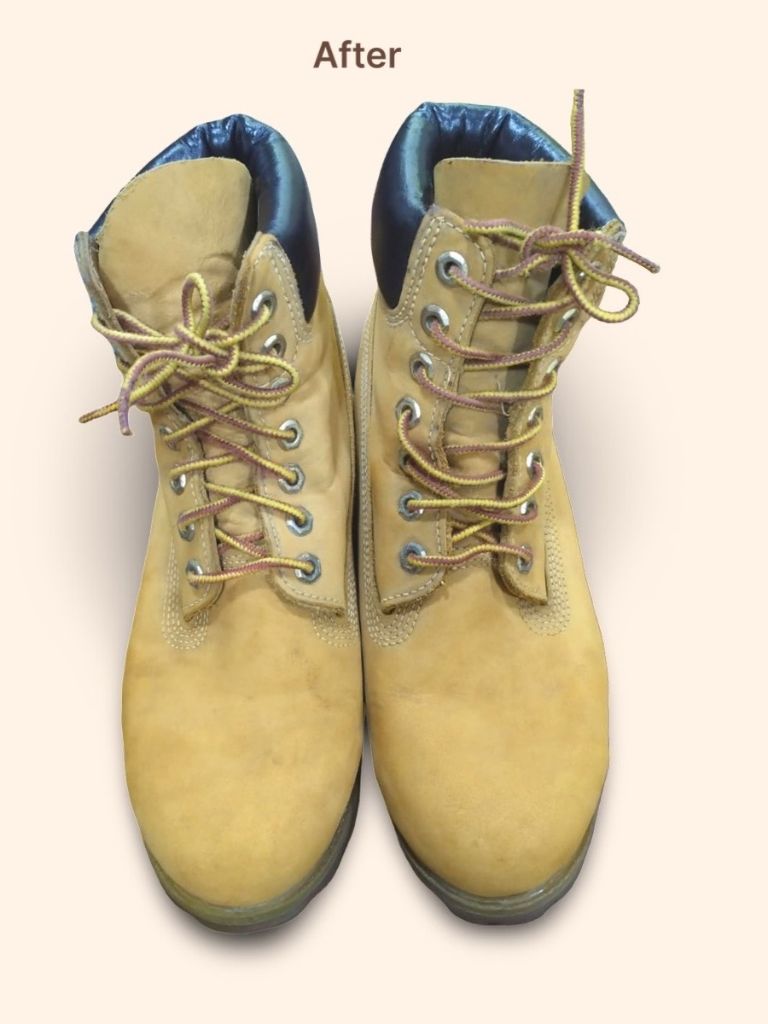 Timberland 6-inch premium boots after color change front view