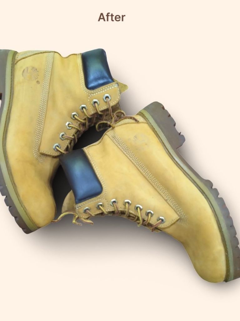 Timberland 6-inch premium boots after color change side view