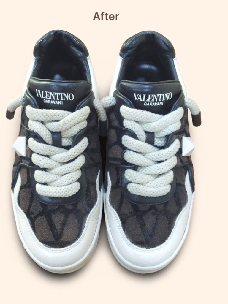 Valentino Garavani One Stud XL sneakers after cleaning front view