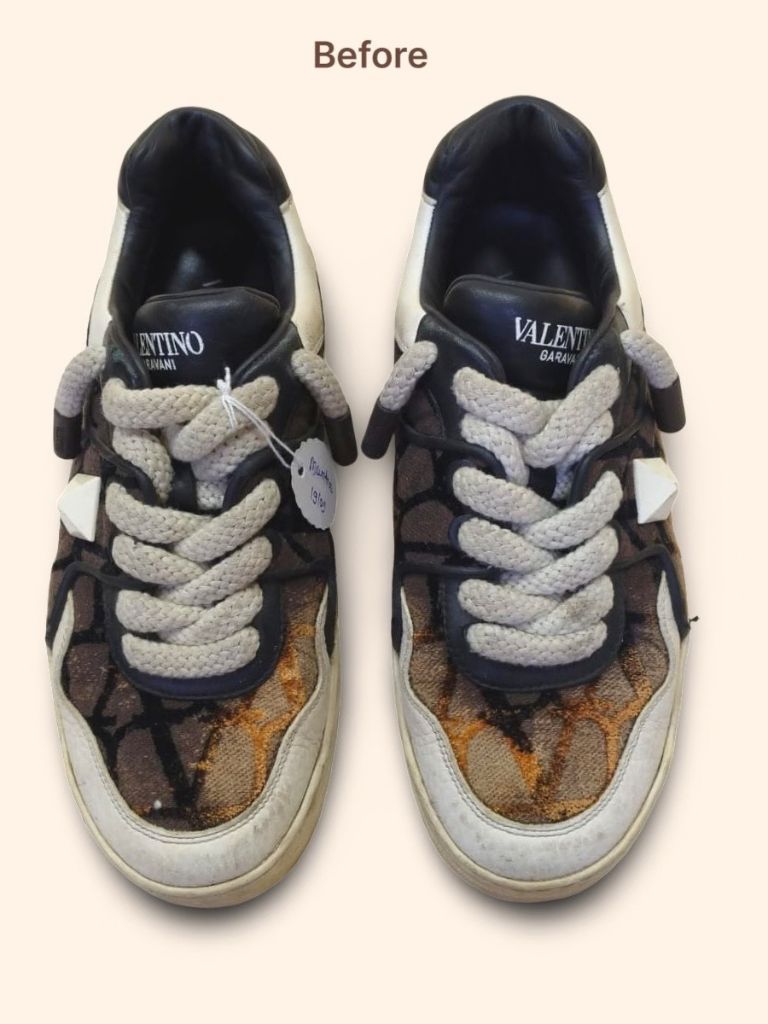 Valentino Garavani One Stud XL sneakers before cleaning front view