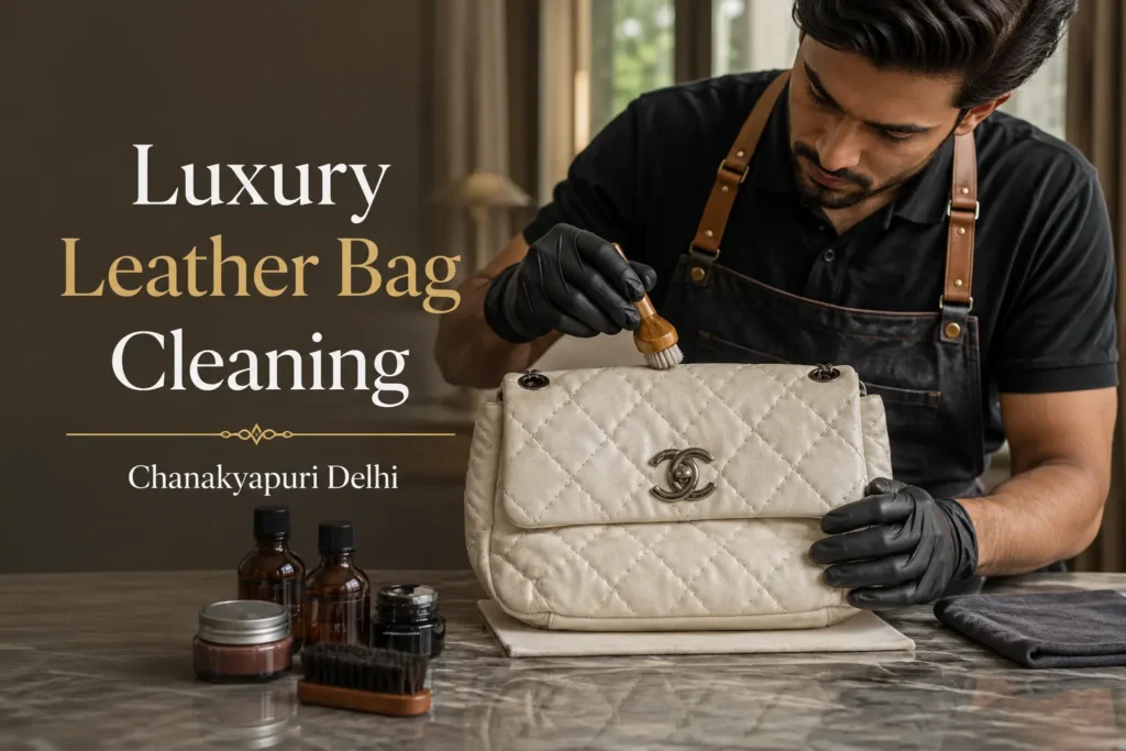 Luxury leather bag cleaning service in Chanakyapuri Delhi